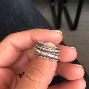 David Yurman Crossover Wide Ring with Diamonds